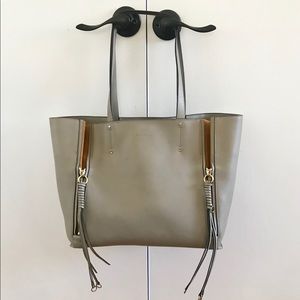 Chloe Medium Milo Calfskin Tote in Motty Grey